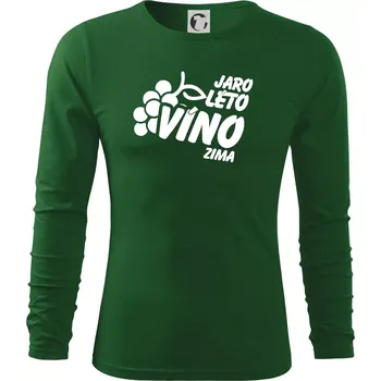 Pánská móda Jaro, léto, víno, zima - Triko s dlouhým rukávem FIT-T long sleeve - M ( Lahvově zelená )