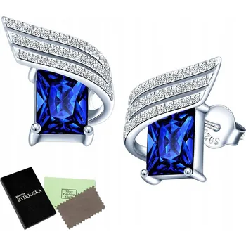 Náušnice STŘÍBRNÉ NÁUŠNICE PEcky MODRÉ