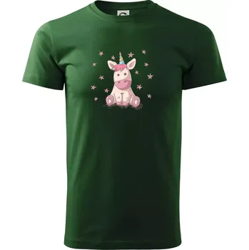 Jednorožec miminko - Triko extra velké (5-8XL) - 8XL ( Lahvově zelená )