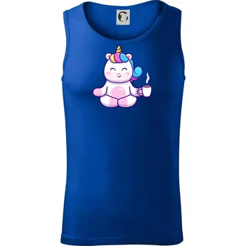 Yoga - jednorožec káva - Tílko pánské Core - L ( Královská modrá )