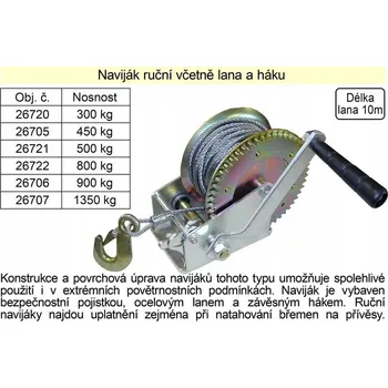 lanový naviják Levior Ruční lanový naviják 1350 kg