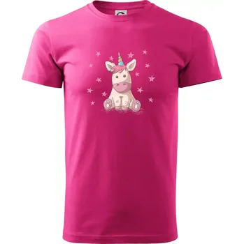 Pánské tričko Jednorožec miminko - Klasické pánské triko vyšší gramáže - XS ( Purpurová )