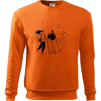 Pánská mikina Kreslený pár na výletě - Mikina Essential pánská - 2XL ( Oranžová )