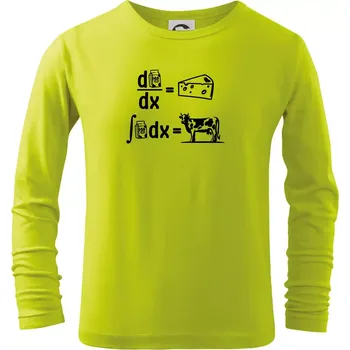 Matematika mléko - Triko dětské Long Sleeve - 158 cm/12 let ( Limetková )