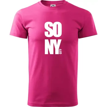 Pánská móda SO NY city - Klasické pánské triko vyšší gramáže - XL ( Purpurová )