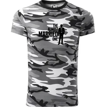 Pánské tričko Bachelor party - The almost married one - Army CAMOUFLAGE - 2XL ( Šedý maskáč )