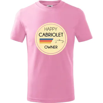 Chlapecké tričko Happy Cabriolet Owner - Tričko dětské bavlněné - 158 cm/12 let ( Růžová )