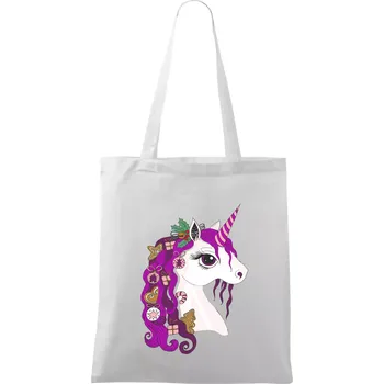 Vánoční jednorožec - Taška bavlněná - 42 x 38 cm ( Bílá )
