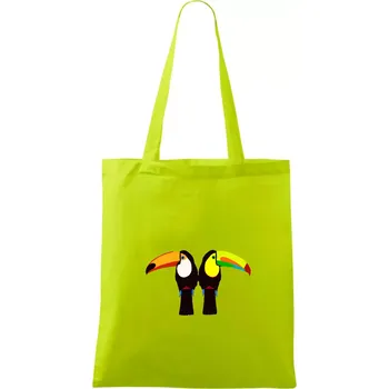 Dva barevní tukani (Moňas) - Taška bavlněná - 42 x 38 cm ( Limetková )