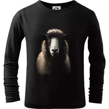Chlapecké tričko Ovce fotka - Triko dětské Long Sleeve - 122 cm/6 let ( Černá )