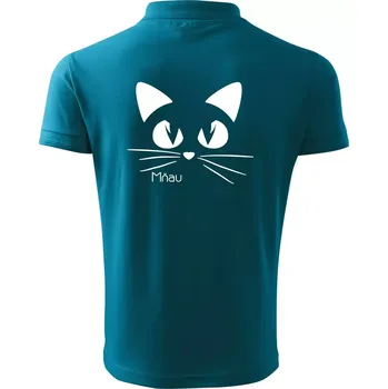 Pánská košile Kočka mňau - Polokošile pánská Pique Polo 203 - 4XL ( Tmavý tyrkys )
