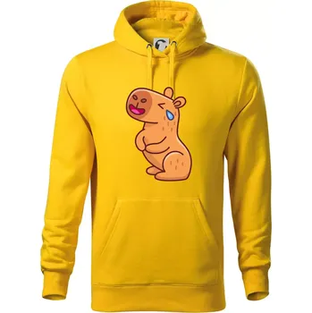 Pánská mikina Smutná kapybara - Mikina pánská Cape s kapucí - 2XL ( Žlutá )