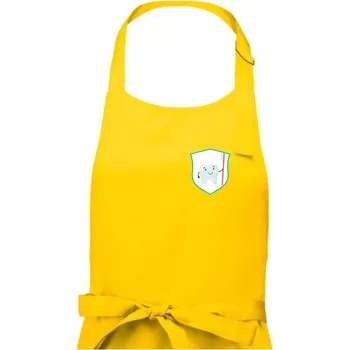 Kuchyňská zástěra Zoubek na prsu - zubní kartáček - Pánská zástěra na vaření - Univerzální velikost ( Žlutá )