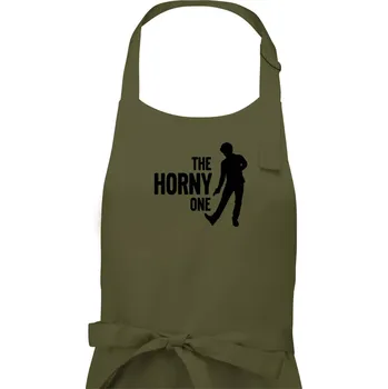 Kuchyňská zástěra Bachelor party - The horny one - Pánská zástěra na vaření - Univerzální velikost ( Khaki )