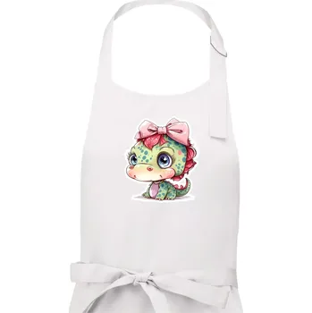 Kuchyňská zástěra Dračí holčička - Dámská zástěra na vaření - Univerzální velikost ( Bílá )