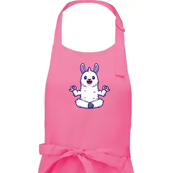 Kuchyňská zástěra Yoga meditace - lama - Dámská zástěra na vaření - Univerzální velikost ( Růžová )