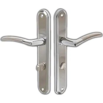 Dveřní kování KLIKA DVEŘNÍ PRO DVEŘE ODOLNÁ LARIX 72 ŠTÍTEK WC NIKL SATÉN