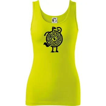 Kočka a myš bludiště - Dámské tílko - XS ( Limetková )