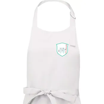Kuchyňská zástěra Zoubek na prsu - zubní kartáček - Dámská zástěra na vaření - Univerzální velikost ( Bílá )