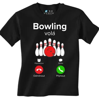 Chlapecké tričko Dětské tričko Bowling volá Phone Call (Velikost: 12-13, Barva: Černá)