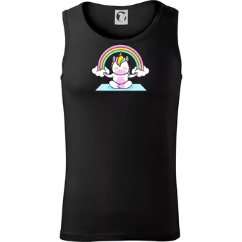 Yoga jednorožec - duha - Tílko pánské Core - 2XL ( Černá )