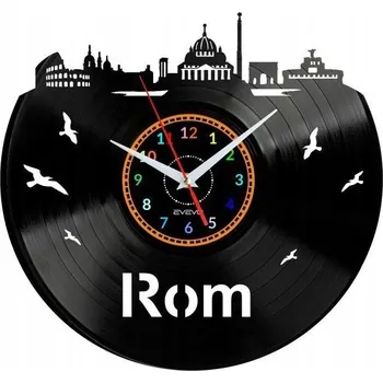 Hodiny ROM HODINY NÁSTĚNNÉ DEKORATIVNÍ MODERNÍ VINYLOVÁ DESKA VINYL E