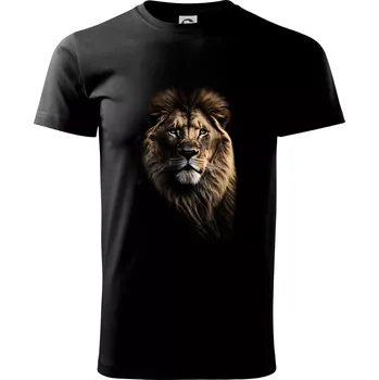Pánské tričko Lev fotka - Triko extra velké (5-8XL) - 8XL ( Černá )