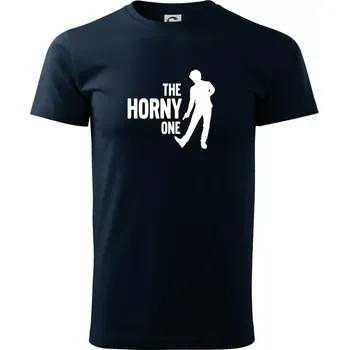 Pánské tričko Bachelor party - The horny one - Triko extra velké (5-8XL) - 7XL ( Námořní modrá (velmi tmavá - téměř černá) )