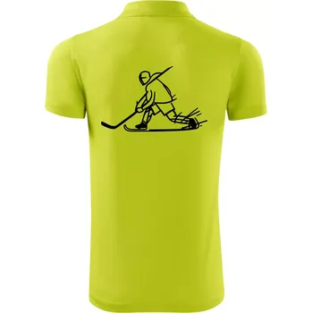 Pánská košile Kreslený hokejista tučnou fixou - Polokošile Victory sportovní (dresovina) - 3XL ( Limetková )