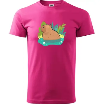 Pánská móda Kapybara ve vodě - Klasické pánské triko vyšší gramáže - L ( Purpurová )