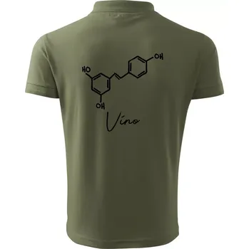 Pánská košile Barová chemie - víno - Polokošile pánská Pique Polo 203 - 4XL ( Khaki )