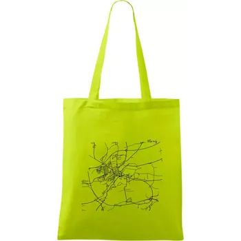 Mapy měst černobílé Slaný - Taška bavlněná - 42 x 38 cm ( Limetková )