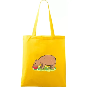 Kapybara a meloun - Taška bavlněná - 42 x 38 cm ( Žlutá )