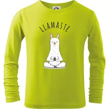 Dětská móda Yoga Llamaste - Triko dětské Long Sleeve - 134 cm/8 let ( Limetková )
