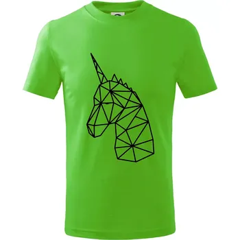 Geometrie - Jednorožec - Tričko dětské bavlněné - 98 cm / 2 roky ( Apple Green )