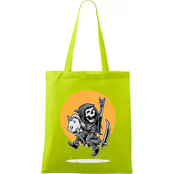 Jednorozeč vs. smrtka - Taška bavlněná - 42 x 38 cm ( Limetková )