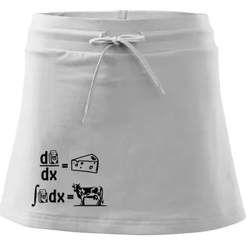 Dámská sukně Matematika mléko - Sportovní sukně - two in one - S ( Bílá )