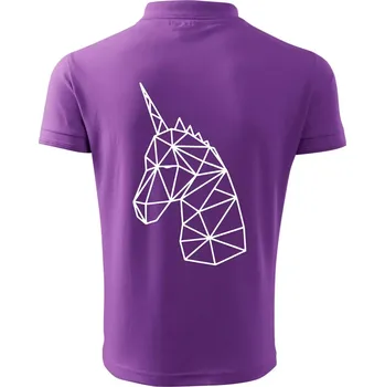 Pánská košile Geometrie - Jednorožec - Polokošile pánská Pique Polo 203 - L ( Fialová )