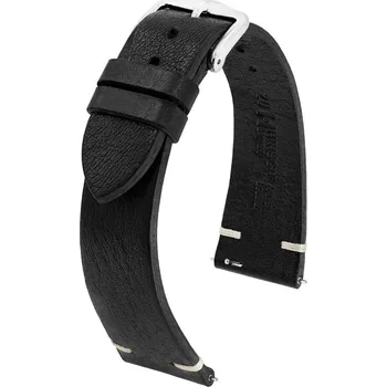 Řemínek na hodinky Kožený řemínek Hirsch Bagnore 05502150-2, černý, teletina, Quick Release - 20 mm
