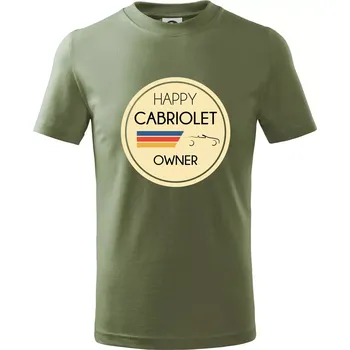 Happy Cabriolet Owner - Tričko dětské bavlněné - 104-110cm / 3-4 roky ( Khaki )