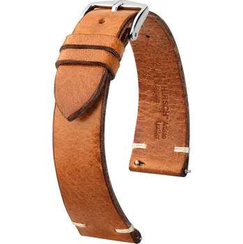 Řemínek na hodinky Kožený řemínek Hirsch Bagnore 05502170-2, hnědý, teletina, Quick Release - 19 mm