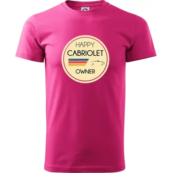Pánské tričko Happy Cabriolet Owner - Klasické pánské triko vyšší gramáže - 4XL ( Purpurová )