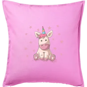 Polštář Jednorožec miminko - Polštář 50x50 - 50x50 - Pouze potah ( Růžová )
