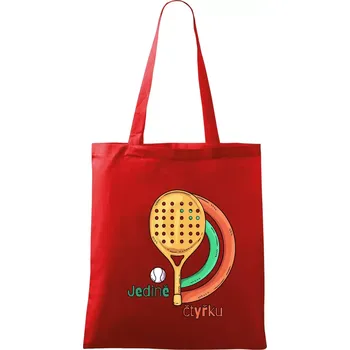 Nákupní taška Padel jedině čtyřku - Taška bavlněná - 42 x 38 cm ( Červená )