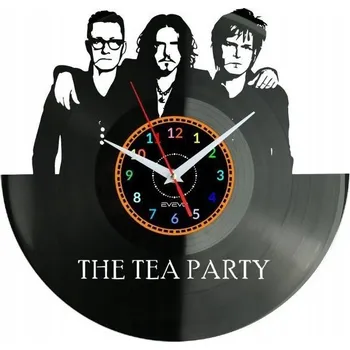 Hodiny TEA PARTY HODINY NÁSTĚNNÉ DEKORATIVNÍ MODERNÍ VINYLOVÁ DESKA VINYL JAKO DÁREK