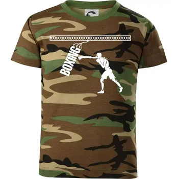 Chlapecké tričko Boxing boxer - Dětské maskáčové triko - 134 cm/8 let ( Hnědý maskáč )