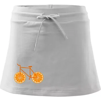 Dámská sukně Kolo pomeranč (Moňas) - Sportovní sukně - two in one - XS ( Bílá )