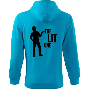 Pánská mikina Bachelor party - The lit one - Mikina s kapucí na zip trendy zipper - S ( Světlý tyrkys )