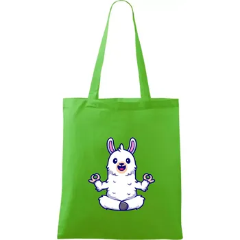 Nákupní taška Yoga meditace - lama - Taška bavlněná - 42 x 38 cm ( Apple Green )