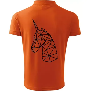 Pánská košile Geometrie - Jednorožec - Polokošile pánská Pique Polo 203 - XL ( Oranžová )